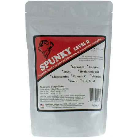 Spunky Level II Joint Supplement for Dogs - Glucosamine, MSM, Digestion Aid - 1 lb