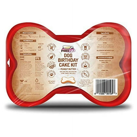 Puppy Cake Dog Birthday Cake Kit- Cake Mix  Icing Mix  Candle and Silicone Pan (Peanut Butter)