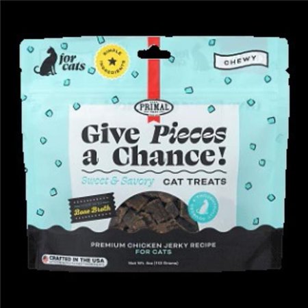 Primal Give Pieces a Chance Cat Treats - Chicken with Bone Broth, Jerky, 4oz