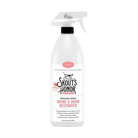Skout's Honor Cat Urine & Odor Destroyer - Professional Strength, Plant-Powered, 35 oz.