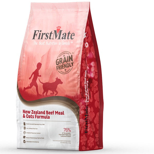 FirstMate Grain Friendly New Zealand Beef Meal & Oats Dry Dog Food - 5 lb Bag