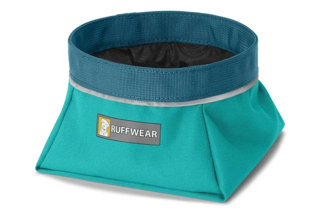 Ruffwear Quencher Dog Bowl - Packable & Collapsible Travel Bowl for Food & Water - Medium - Tumalo Teal