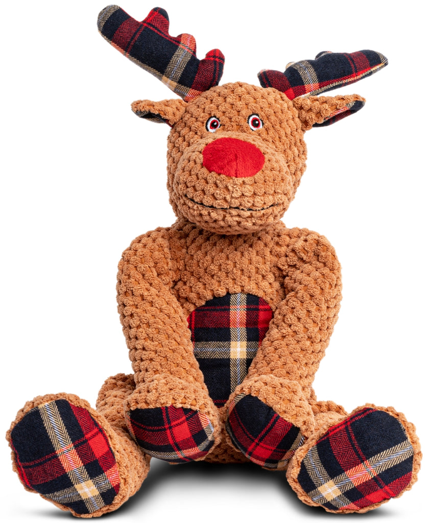 FABDOG Christmas Floppy Reindeer Plush Dog Toy - Large