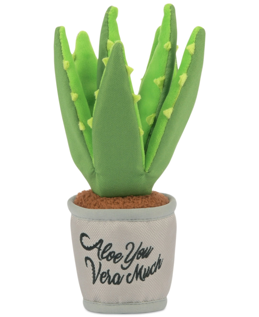 P.L.A.Y. Blooming Buddies Aloe-ve You Plant Dog Toy - Plush Squeaky Aloe Vera Plant Toy for Dogs