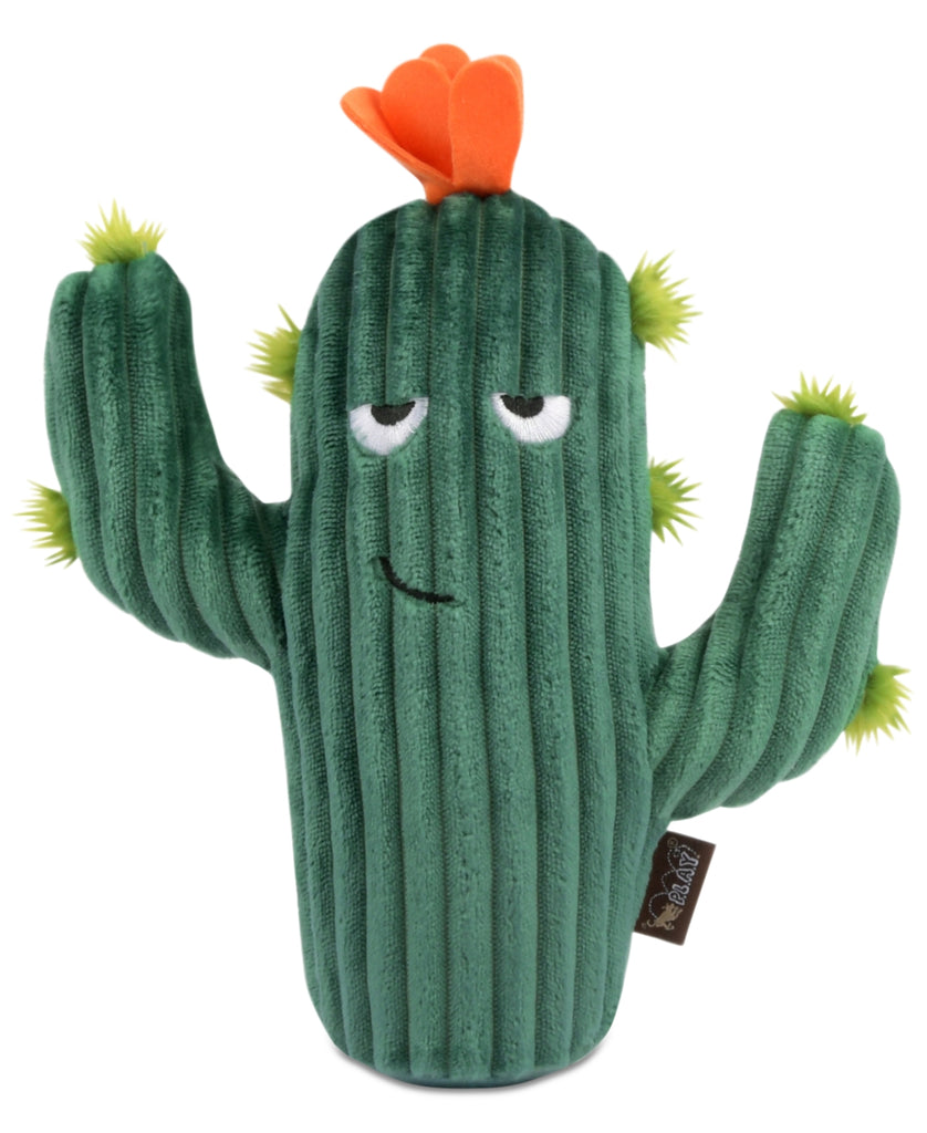 P.L.A.Y. Blooming Buddies Prickly Pup Cactus Plush Dog Toy - Sustainable & Durable Squeaker Toy