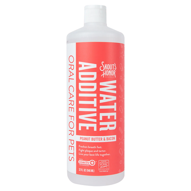 Skout's Honor Oral Care Water Additive - Peanut Butter & Bacon Flavor - 32 oz for Cats & Dogs