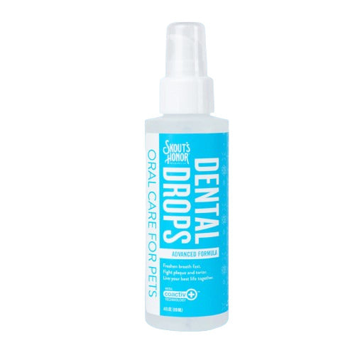 Skout's Honor Advanced Dental Drops for Pets - Brushless Oral Care, Reduces Plaque & Tartar, 4 oz