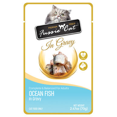 Fussie Cat Premium Ocean Fish in Gravy Pouch - 2.47oz Cat Food