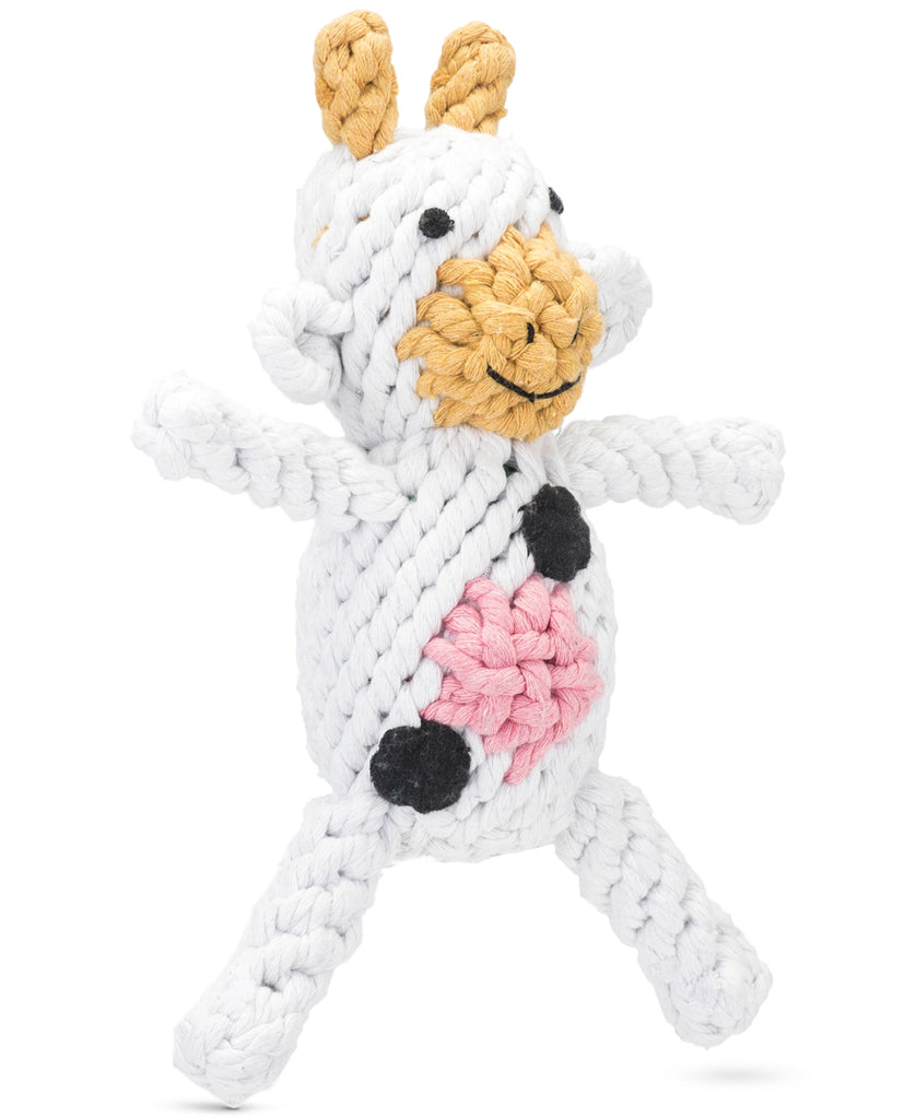 Jax & Bones Rope Dog Toy - Claire The Cow - Large - 9 Inch
