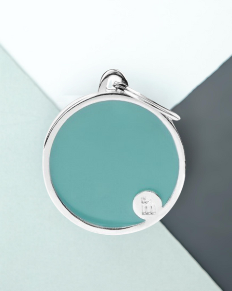 MyFamily Basic Handmade Circle Pet ID Tag - Small, Light Blue