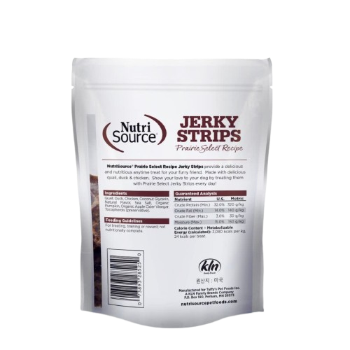 NutriSource Prairie Select Quail, Duck & Chicken Jerky Strips Dog Treats - 4 Oz
