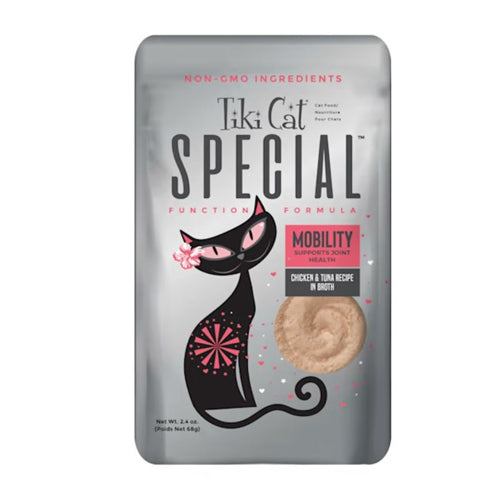 Tiki Cat Special Mousse Mobility Chicken & Tuna Recipe Wet Cat Food, 2.4 oz Pouch