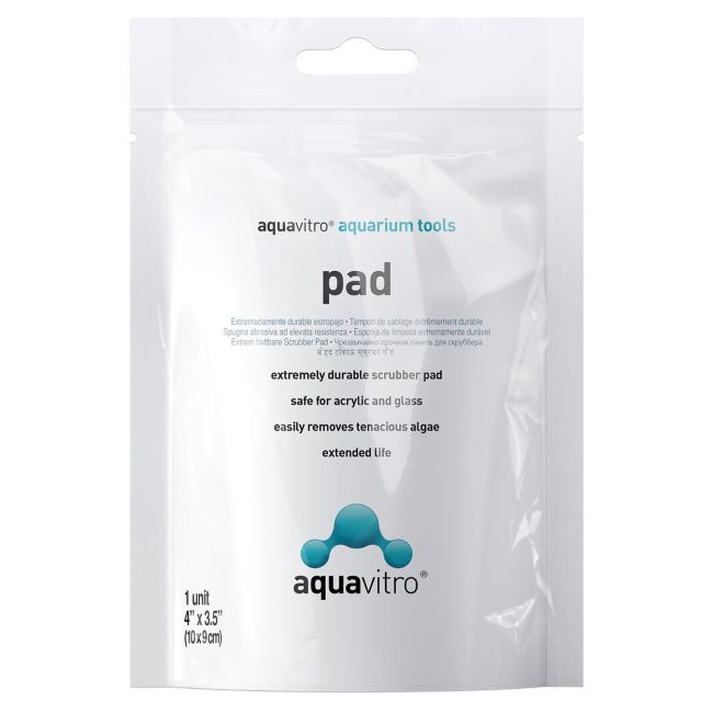 AquaVitro Pad - Durable Algae Scrubber for Glass & Acrylic Aquariums - 4" x 3.5"