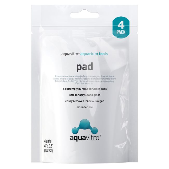 Seachem Aquavitro Pad - Algae Scrubber Pads for Glass & Acrylic Aquariums - 4 Pack (4" x 3.5")