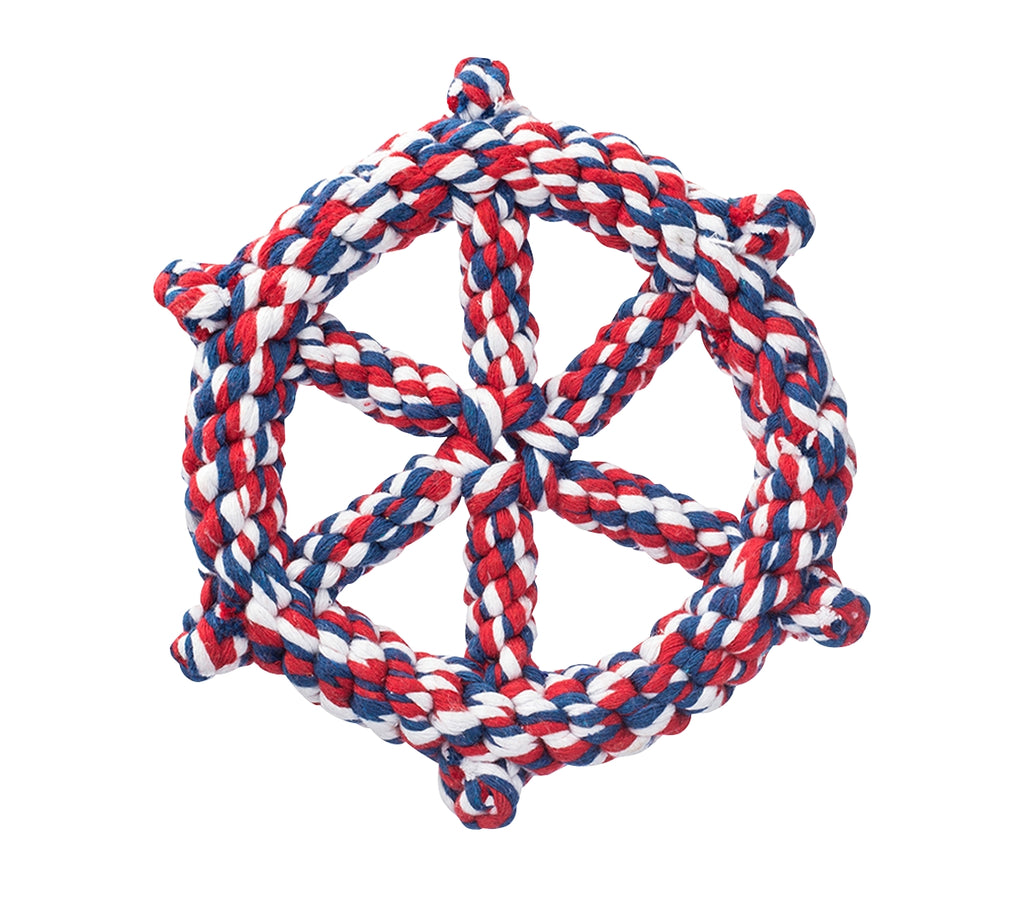 Jax & Bones Wheel Dog Rope Toy - Red