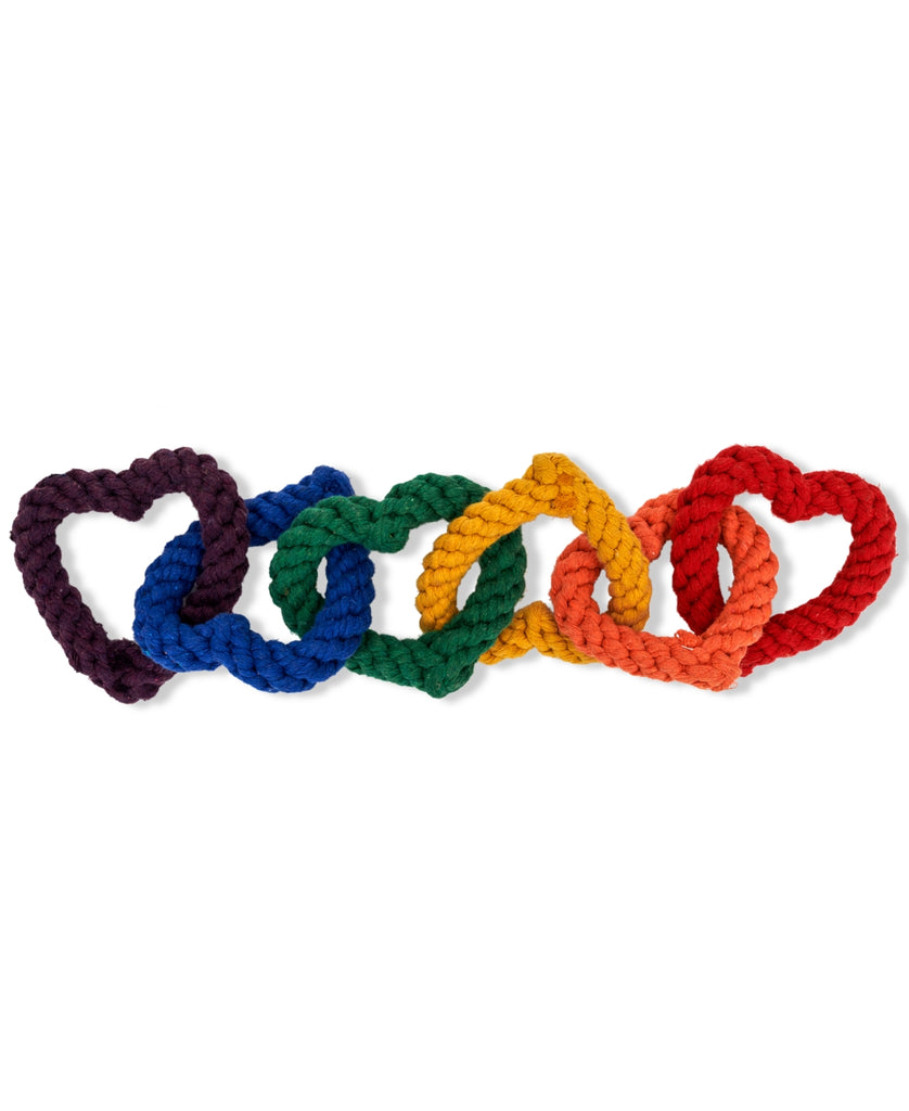Jax & Bones Heart Rainbow Rope Dog Toy