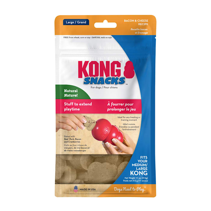KONG Stuff'N Bacon & Cheese Dog Treats - Large Size, 11 oz - All Natural, Made in USA