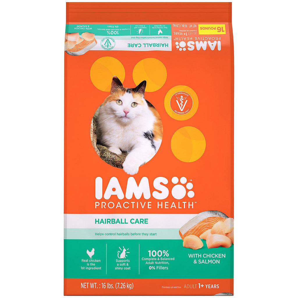 Iams ProActive Health Adult Hairball Care Premium Dry Cat...