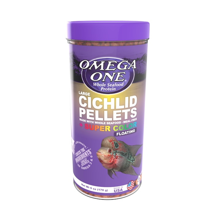 Omega One Cichlid Pellets Large 6 oz - Floating Formula Fish Food