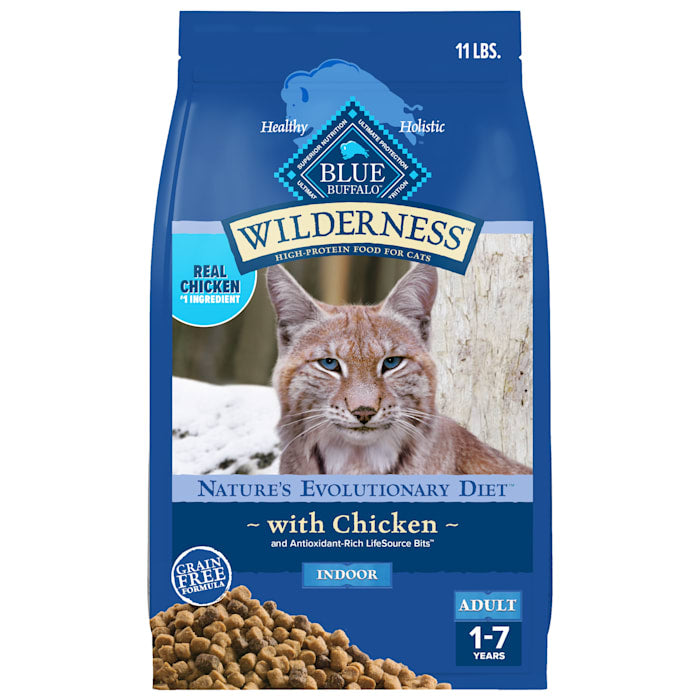 Blue Buffalo Wilderness Indoor Chicken Recipe Adult Dry Cat Food, 11 lbs