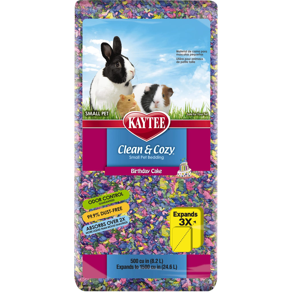 Kaytee Clean & Cozy Birthday Cake Bedding, 500 cu. in.