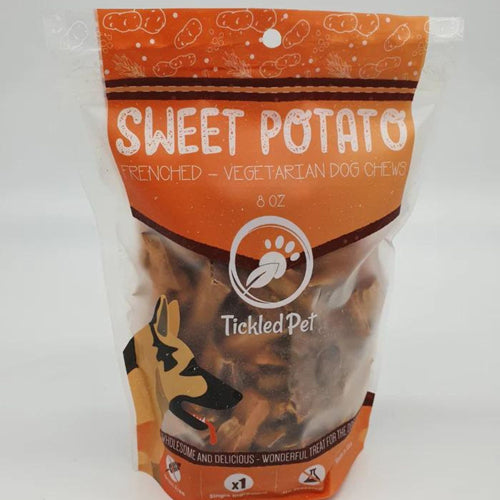 TickledPet Sweet Potato Fries Dog Chews, 8 oz - All Natural, USA Made