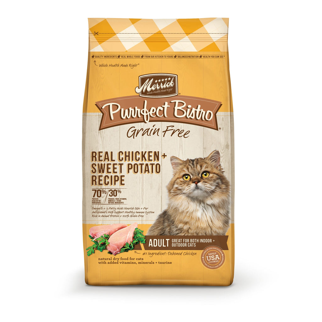 Merrick Purrfect Bistro Grain-Free Dry Cat Food, Chicken & Sweet Potato Recipe, 12 lb Bag