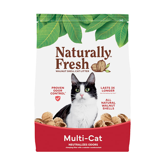 Naturally Fresh Multi-Cat Clumping Cat Litter, Unscented, Walnut-Based, 14 lbs