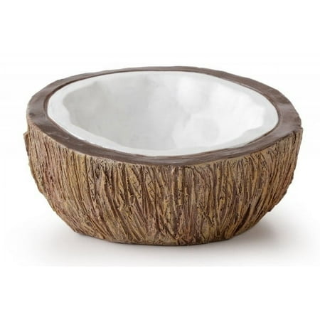 Exo Terra Coconut Water Dish - Reptile Terrarium Bowl - Natural Look