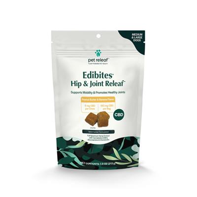 Pet Releaf Hip & Joint Releaf Edibites - Peanut Butter Banana - Medium/Large Dogs - 7.5oz - CBD Dog Treats