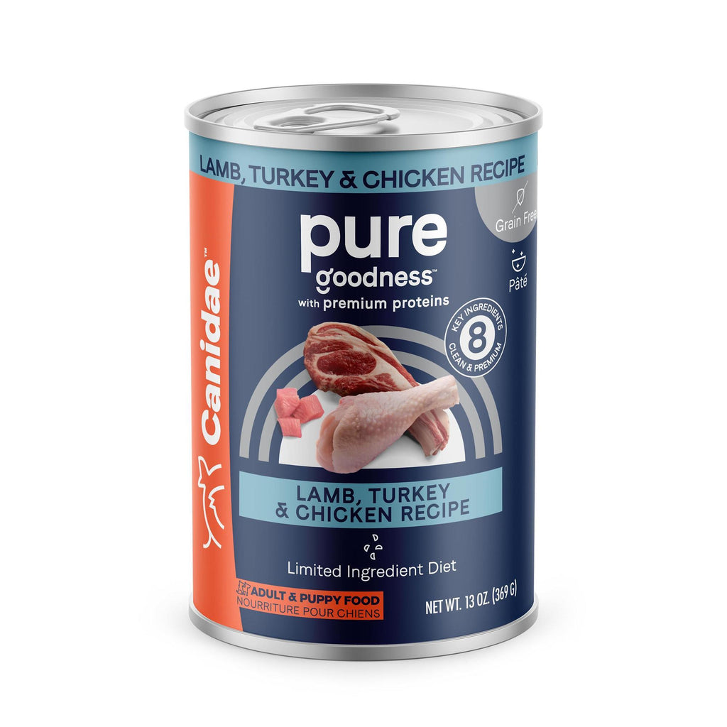 Canidae PURE Grain-Free Limited Ingredient Lamb, Turkey & Chicken Wet Dog Food, 13 oz
