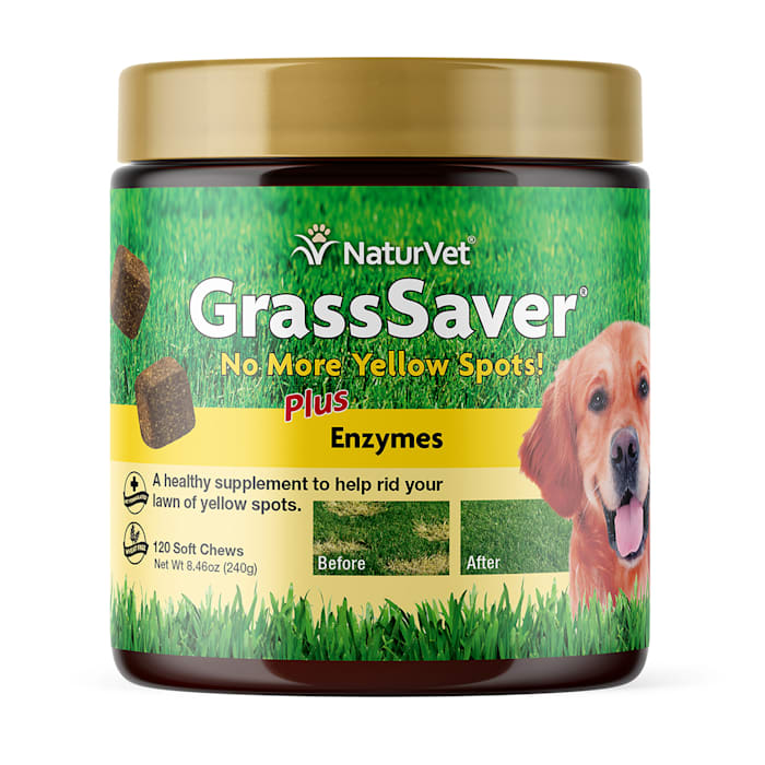 NaturVet Grass Saver Soft Chews for Dogs - 120 Count - Helps with Yellow Spots on Lawn