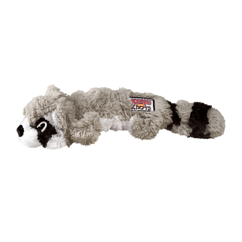 KONG Scrunch Knots Raccoon Dog Toy - Medium/Large, Plush, Internal Knots, Squeaks