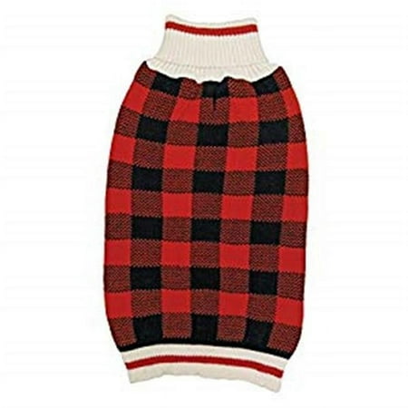 Fashion Pet Plaid Dog Sweater - Red Medium (14"-19" Neck to Tail)