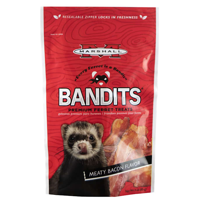 Marshall Bandits Ferret Pet Treat Bacon Fresh Protein 3 oz.