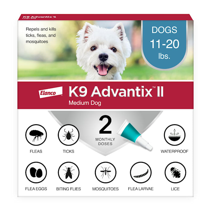 K9 Advantix II Medium Dog Flea, Tick & Mosquito Treatment (11-20 lbs) - 2 Pack