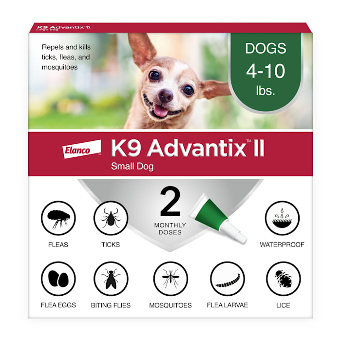 K9 Advantix II Small Dog Flea, Tick & Mosquito Treatment (4-10 lbs) - 2 Month Supply