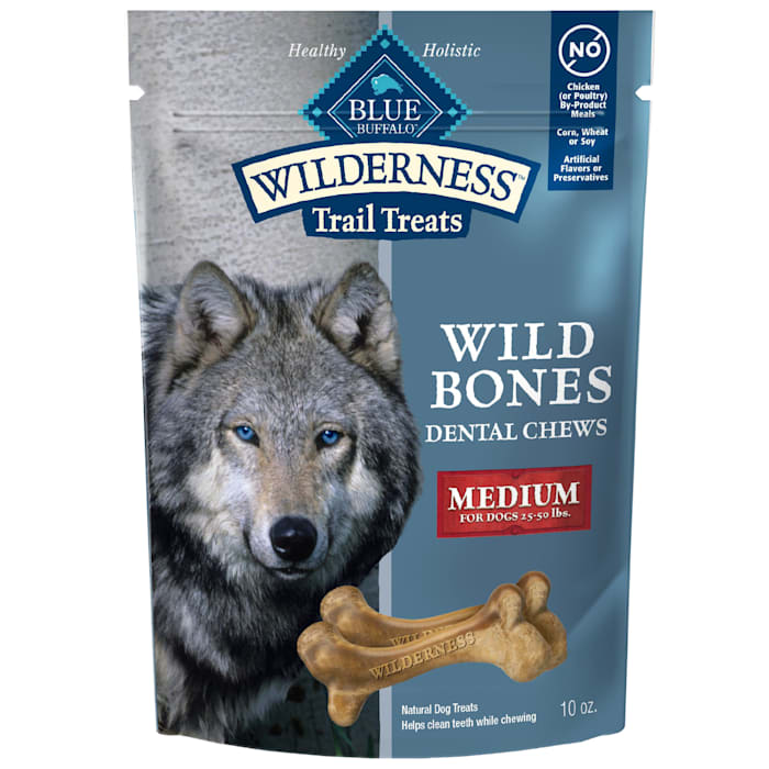 Blue Buffalo Wilderness Wild Bones Dental Chews Dog Treat...