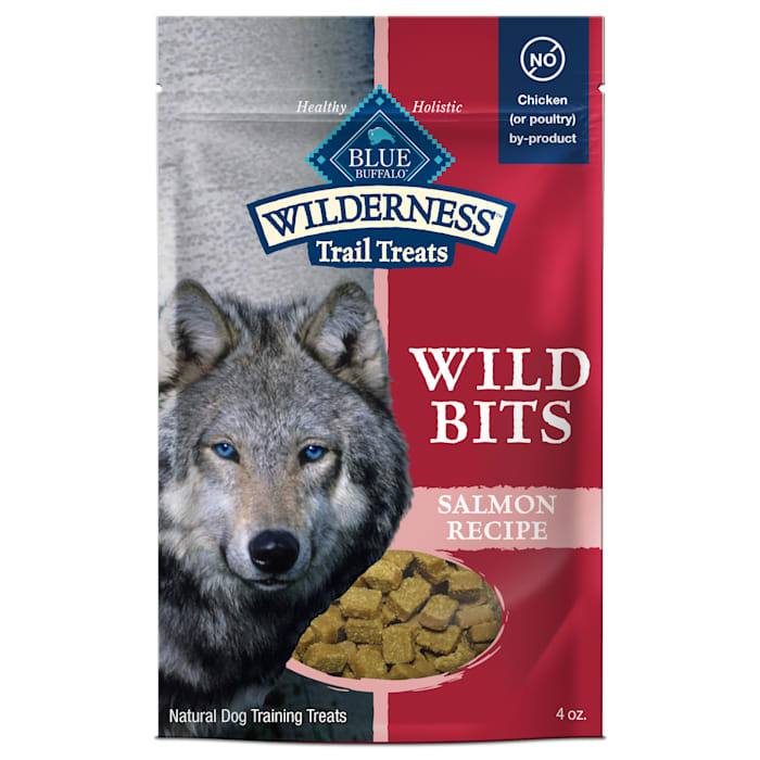Blue Buffalo Wilderness Trail Treats Wild Bits Salmon - High Protein Grain Free Dog Training Treats - 4oz Bag