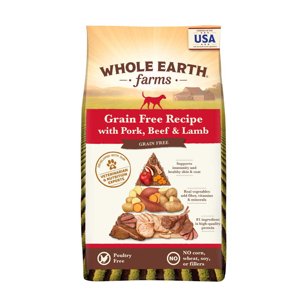 Whole Earth Farms Grain-Free Beef & Lamb Recipe Dry Dog Food, 4 lb