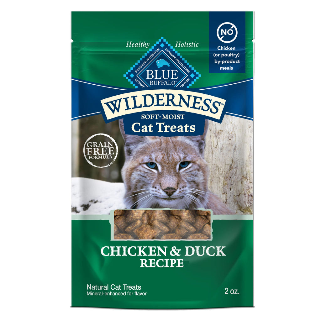 Blue Buffalo Wilderness Chicken & Duck Soft-Moist Grain-Free Cat Treats, 2 oz Bag