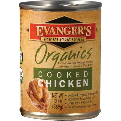 Evanger's Organics Cooked Chicken Wet Dog Food, 12.5 oz Can