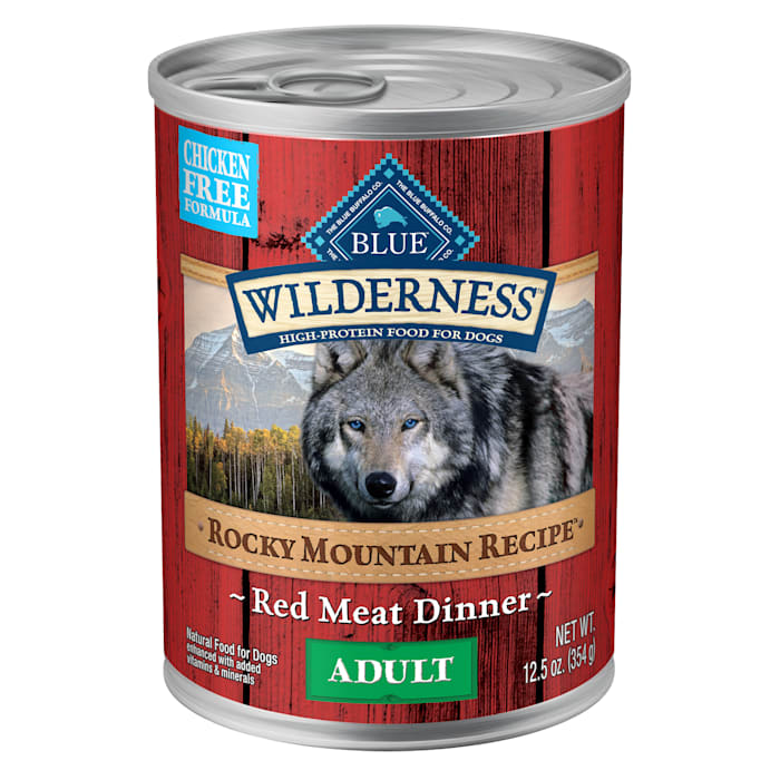 Blue Buffalo Wilderness Rocky Mountain Red Meat Dinner, Grain-Free Wet Dog Food, 12.5 oz