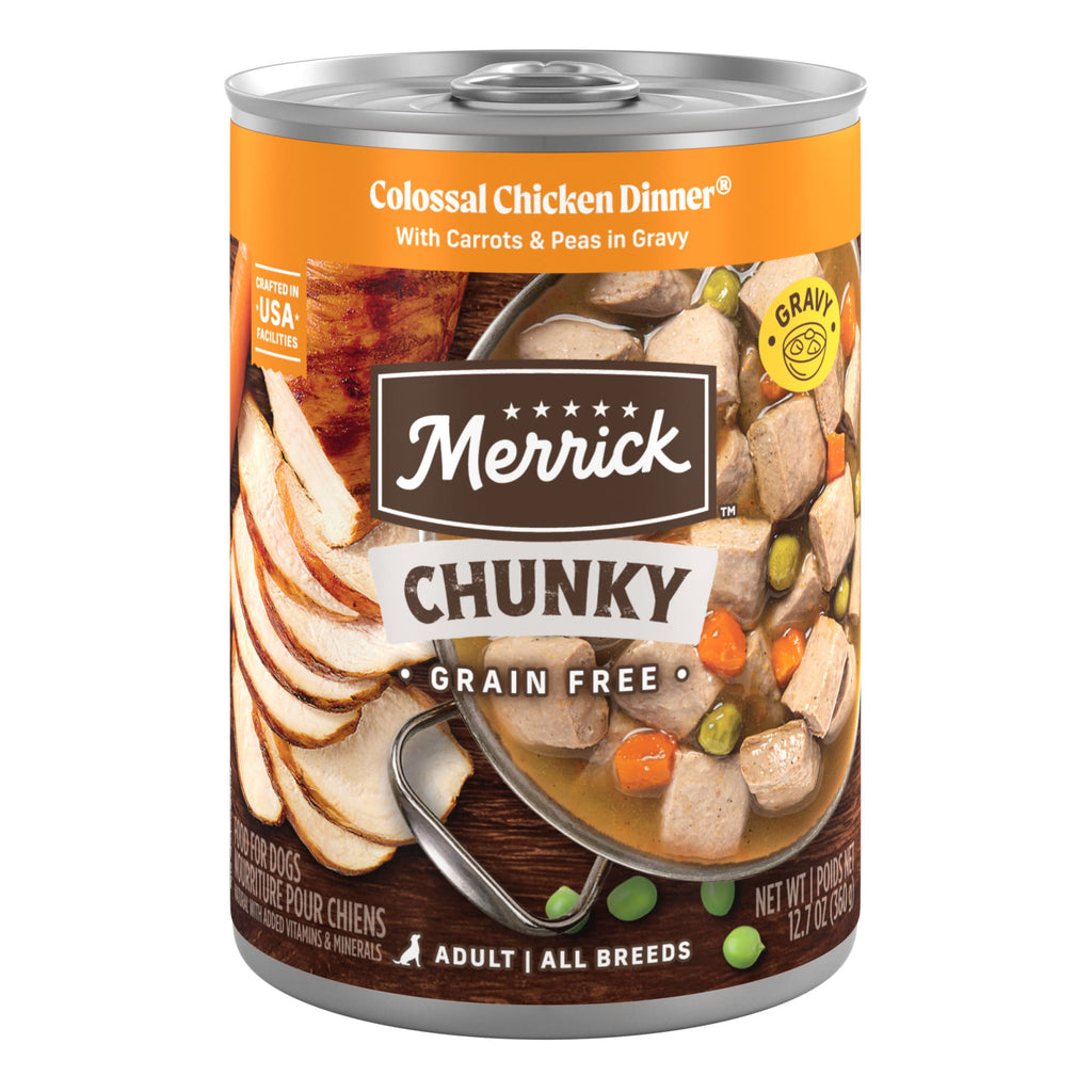 Merrick Chunky Colossal Chicken Dinner Wet Dog Food, 12.7 oz Can