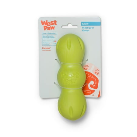 West Paw Zogoflex Rumpus Dog Chew Toy - Small, Granny Smith Green - Durable & Floatable