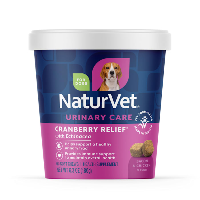 NaturVet Cranberry Relief + Echinacea Dog Soft Chews - 60 Count, Urinary & Immune Support