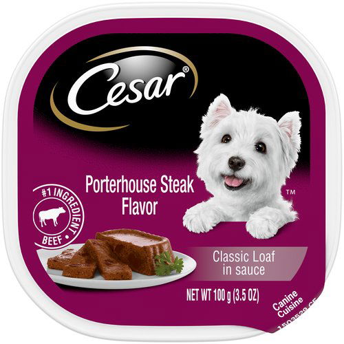 Cesar Classic Loaf in Sauce Porterhouse Steak Flavor Wet Dog Food, 3.5 oz