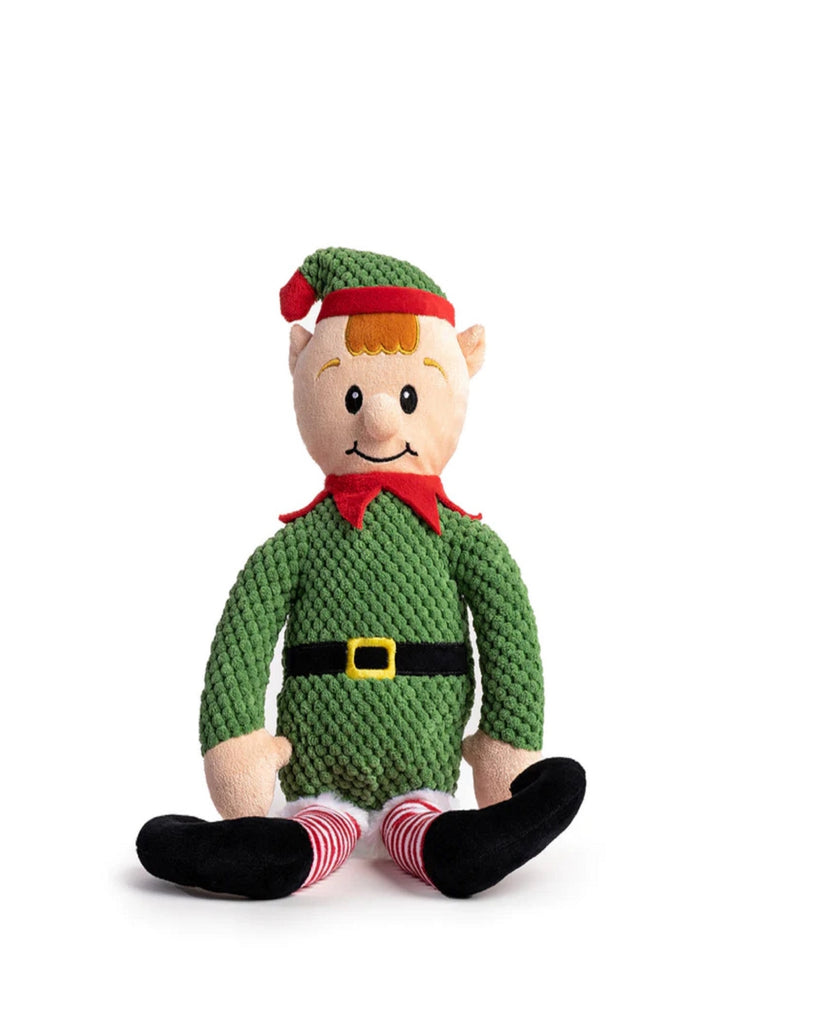 Fabdog Holiday Elf Floppy Plush Dog Toy Small Squeaky Christmas Toy