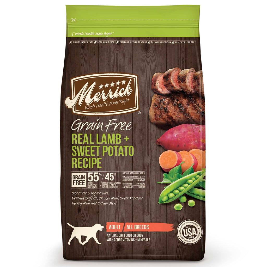 Merrick Grain-Free Real Lamb + Sweet Potato Recipe Dry Do...