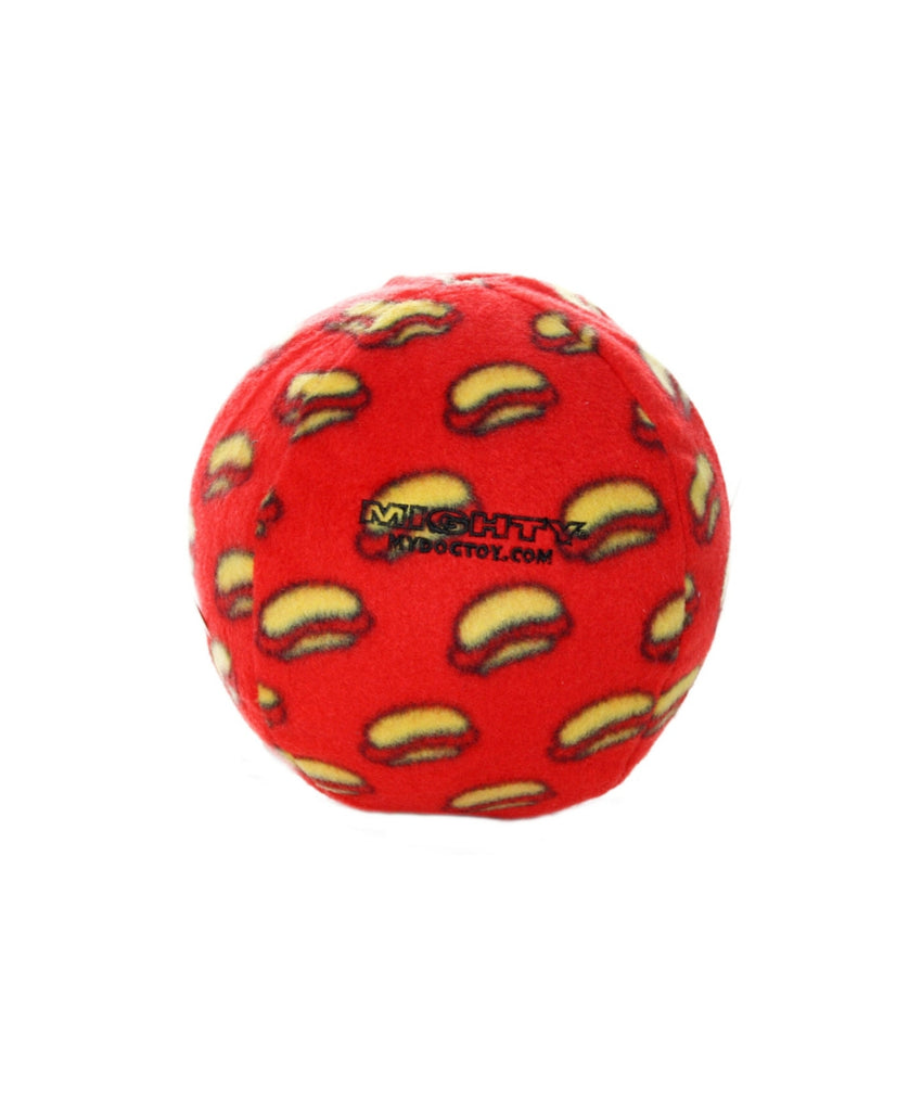 Mighty Ball Large Red Durable Squeaky Plush No Stuff Dog Toy